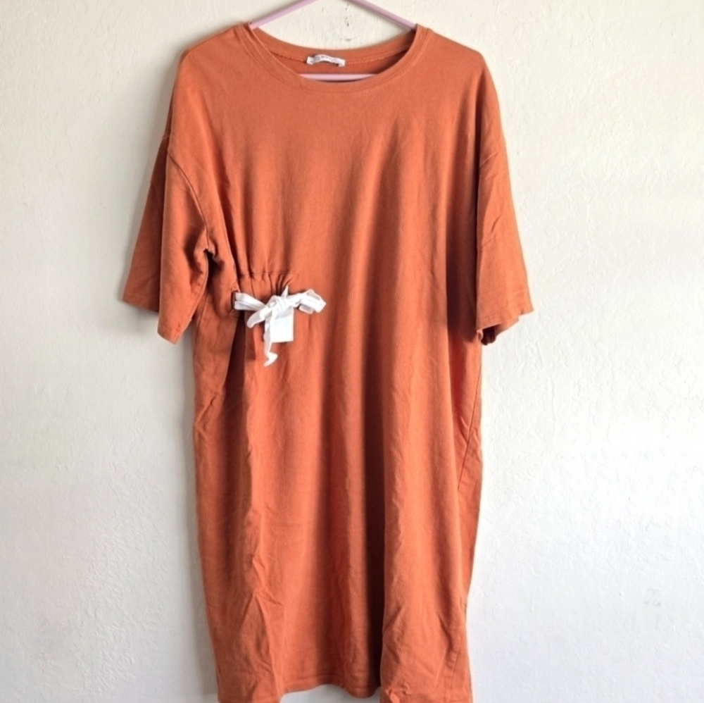 Complete Zara Outfit Oversized Shirt Dress M And Tweed Cardigan Size Large - Picture 6 of 9